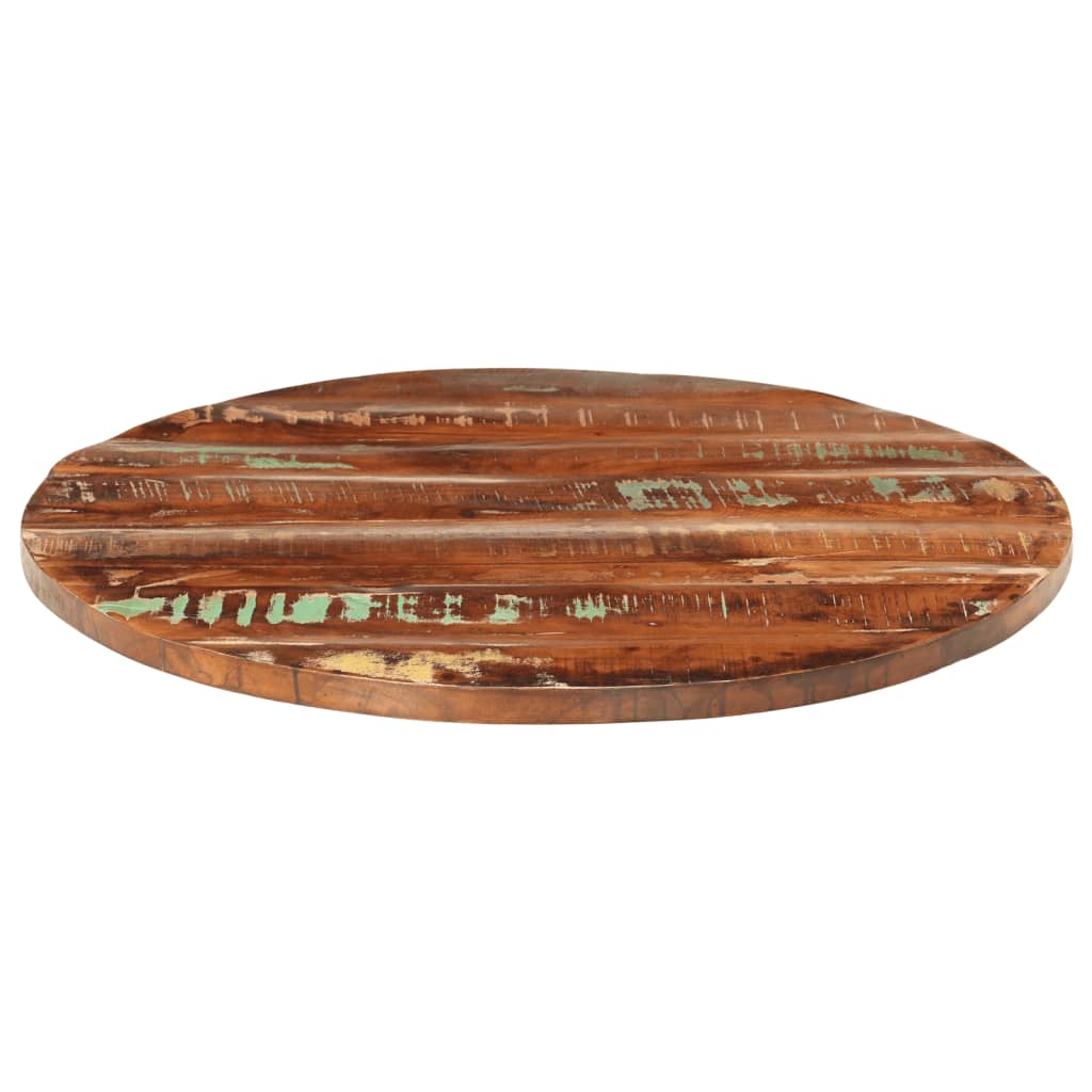 Tischplatte Ø 40x2,5 cm Rund Raues Massives Mangoholz