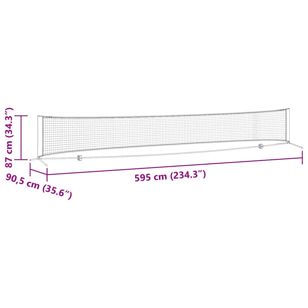 Tennisnetz Schwarz und Rot 301 x 90.5 x 87 cm Polyester