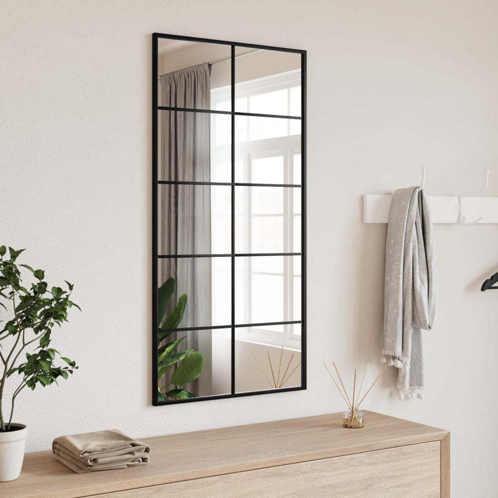 Wandspiegel Schwarz 60x40 cm Metall