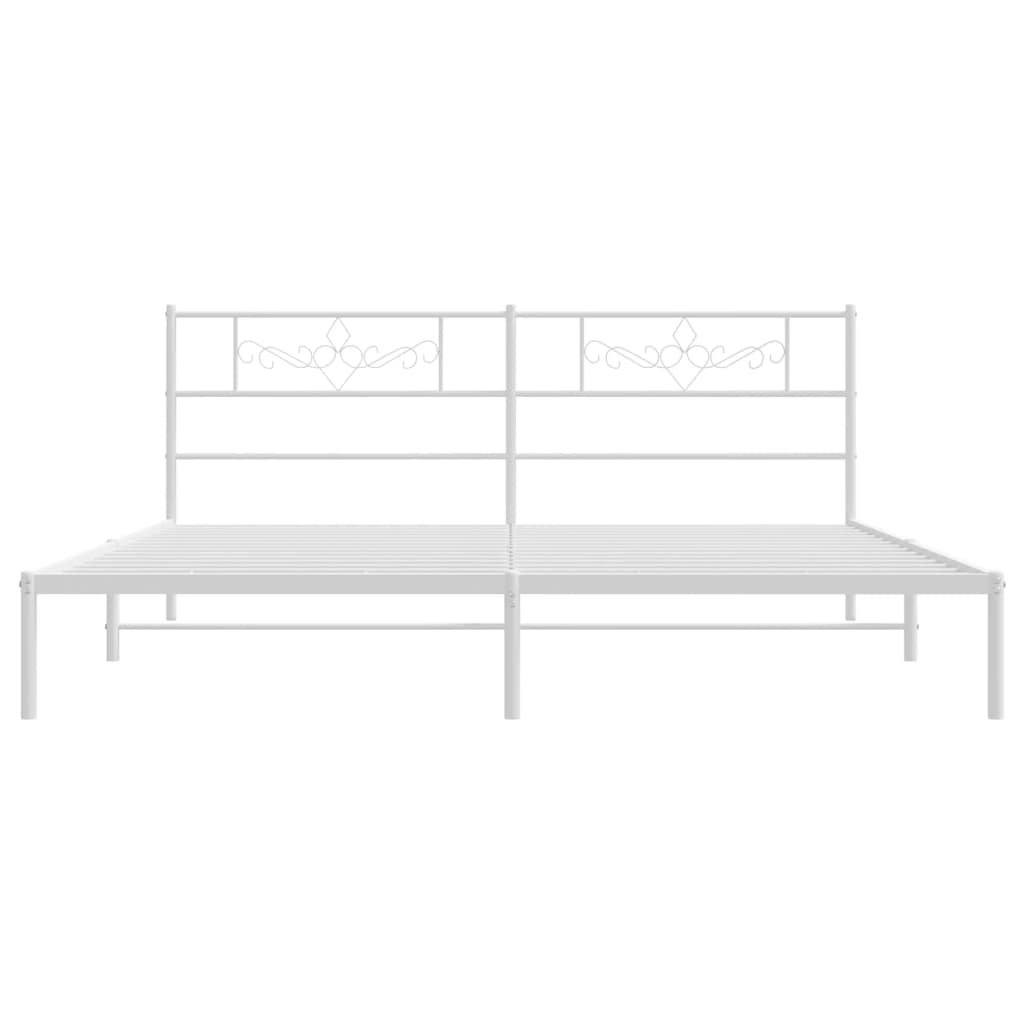 Bettgestell mit Kopfteil Metall Schwarz 100x190 cm