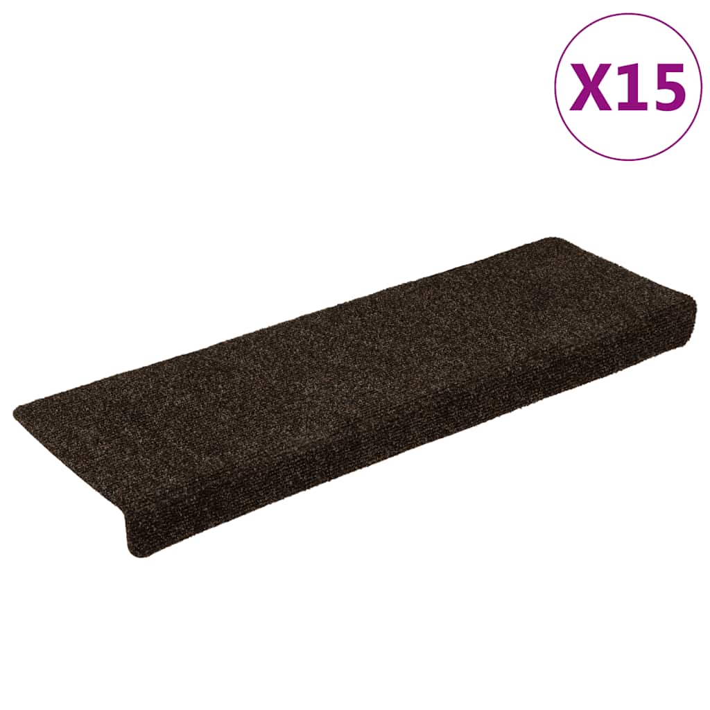 Stufenmatten Selbstklebend 15 Stk. 65x21x4 cm Hellbraun Rechteckiger Rand