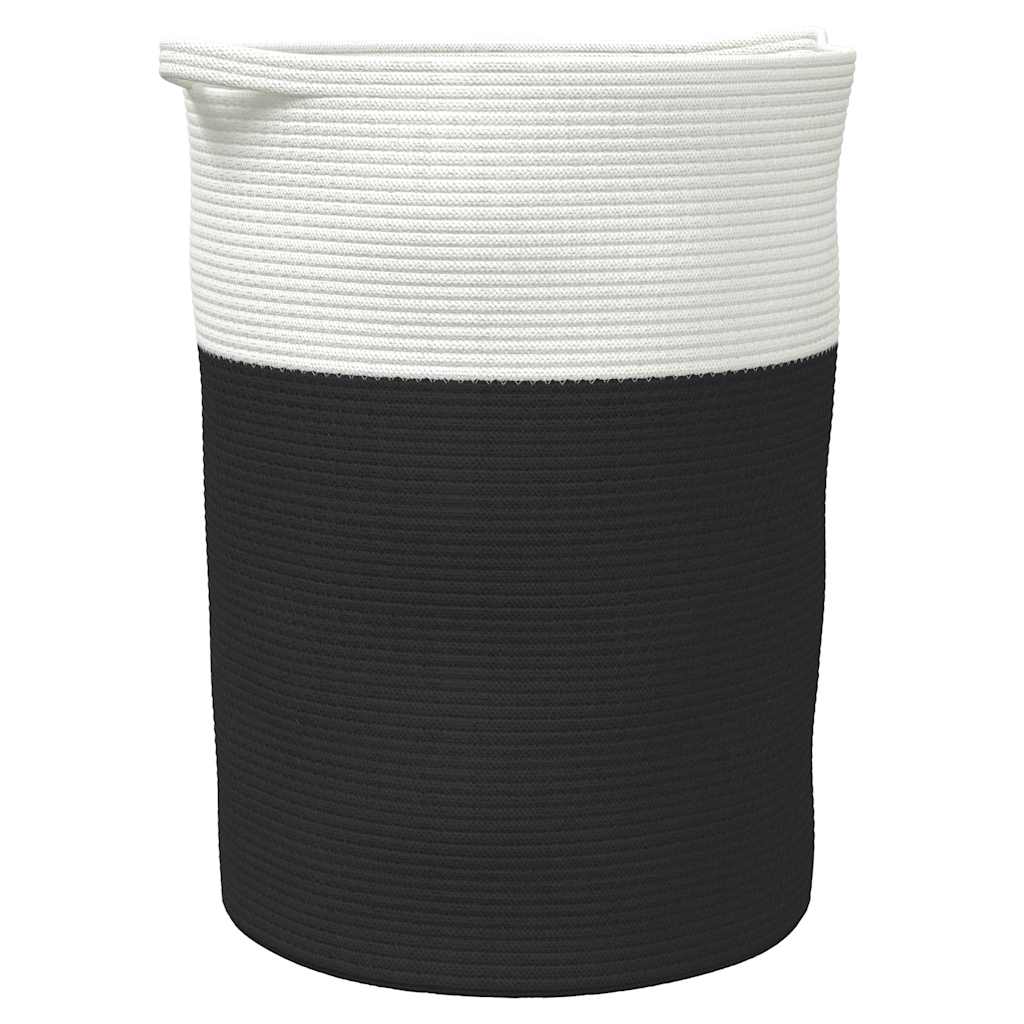 Aufbewahrungskorb Braun und Weiß Ø49x65 cm Baumwolle