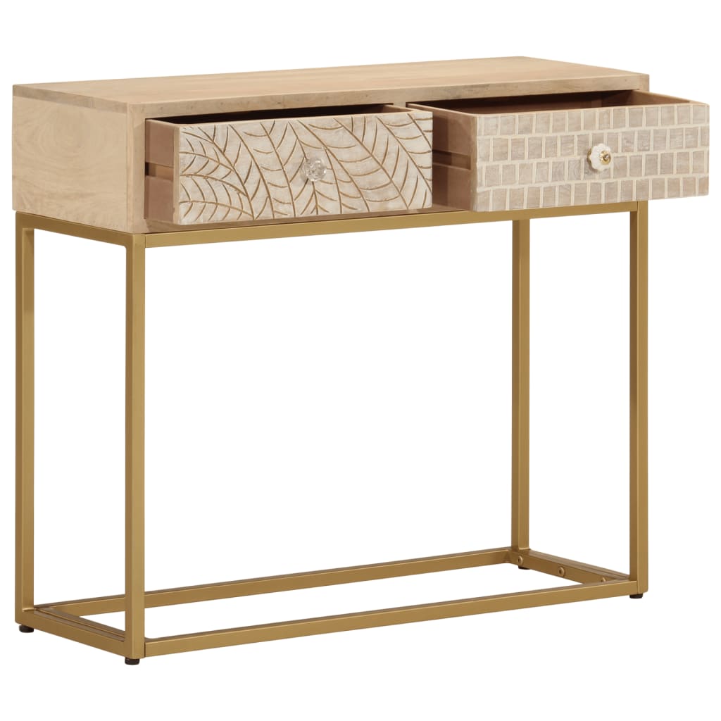 Nachttisch 40x30x50 cm Massivholz Mango und Eisen