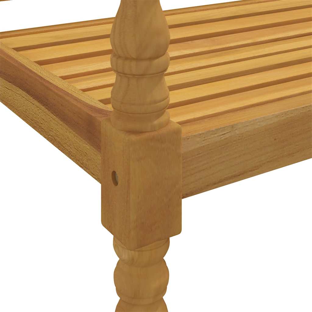 Batavia-Gartenbank mit Anthrazit Kissen 120 cm Teak Massivholz