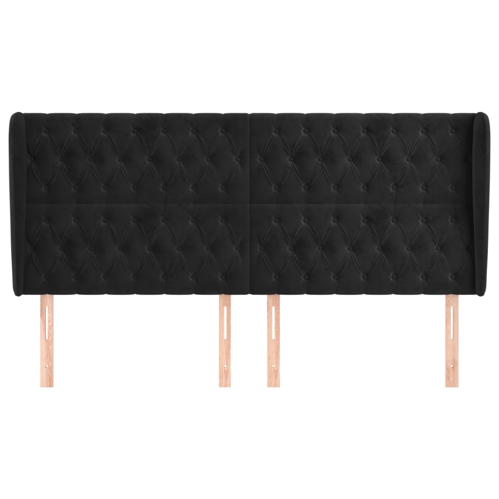 Kopfteil mit Ohren Dunkelblau 93x23x78/88 cm Samt