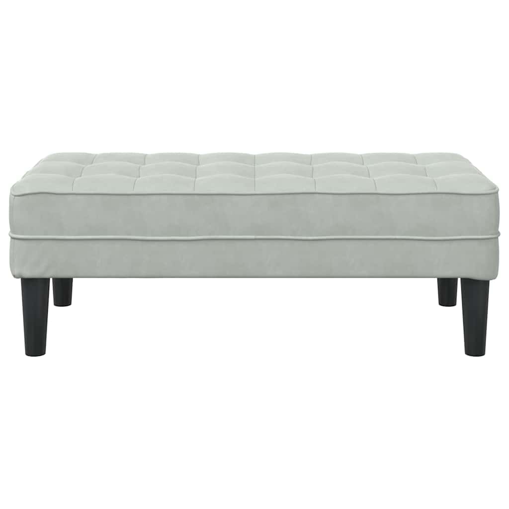 Bank mit Kissen Hellgrau 113 x 57 x 39 cm Samt
