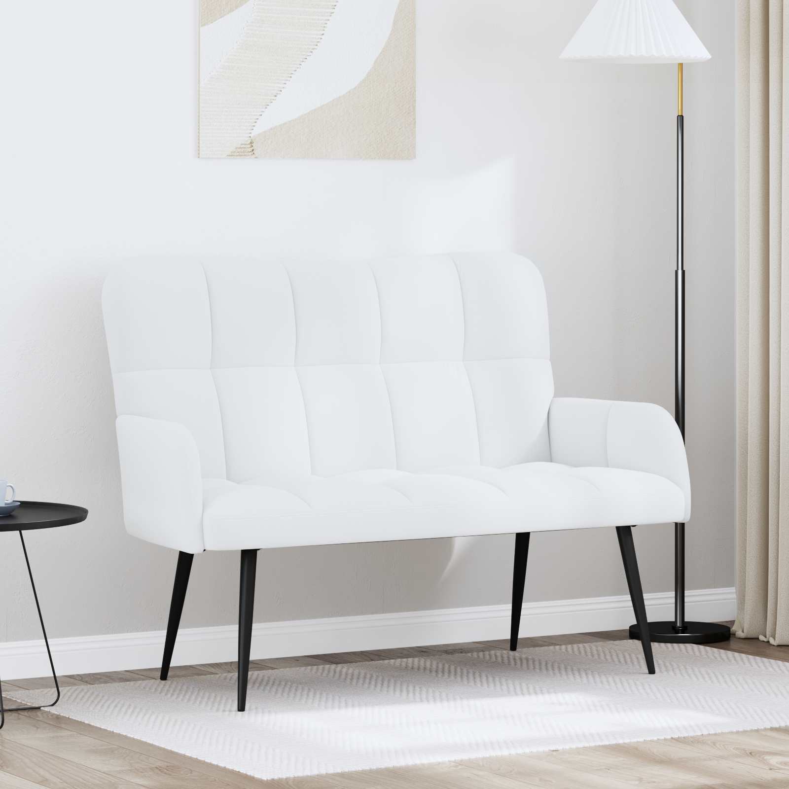 2-Sitzer Sofa Hellgrau 115 x 61 x 87 cm Stoff