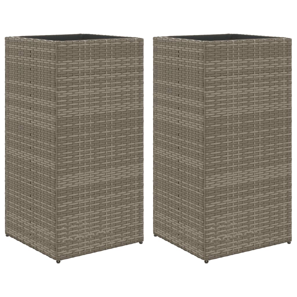 Pflanzkübel 2 Stk. Schwarz 40x40x80 cm Poly Rattan
