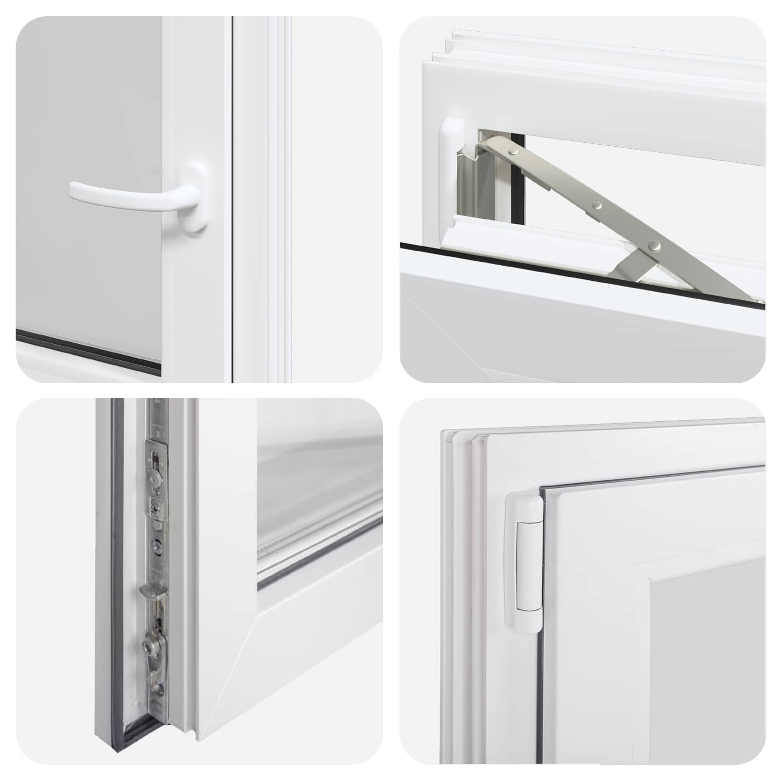Kellerfenster RISOR 50 x 50 cm PVC und Glas Weiß