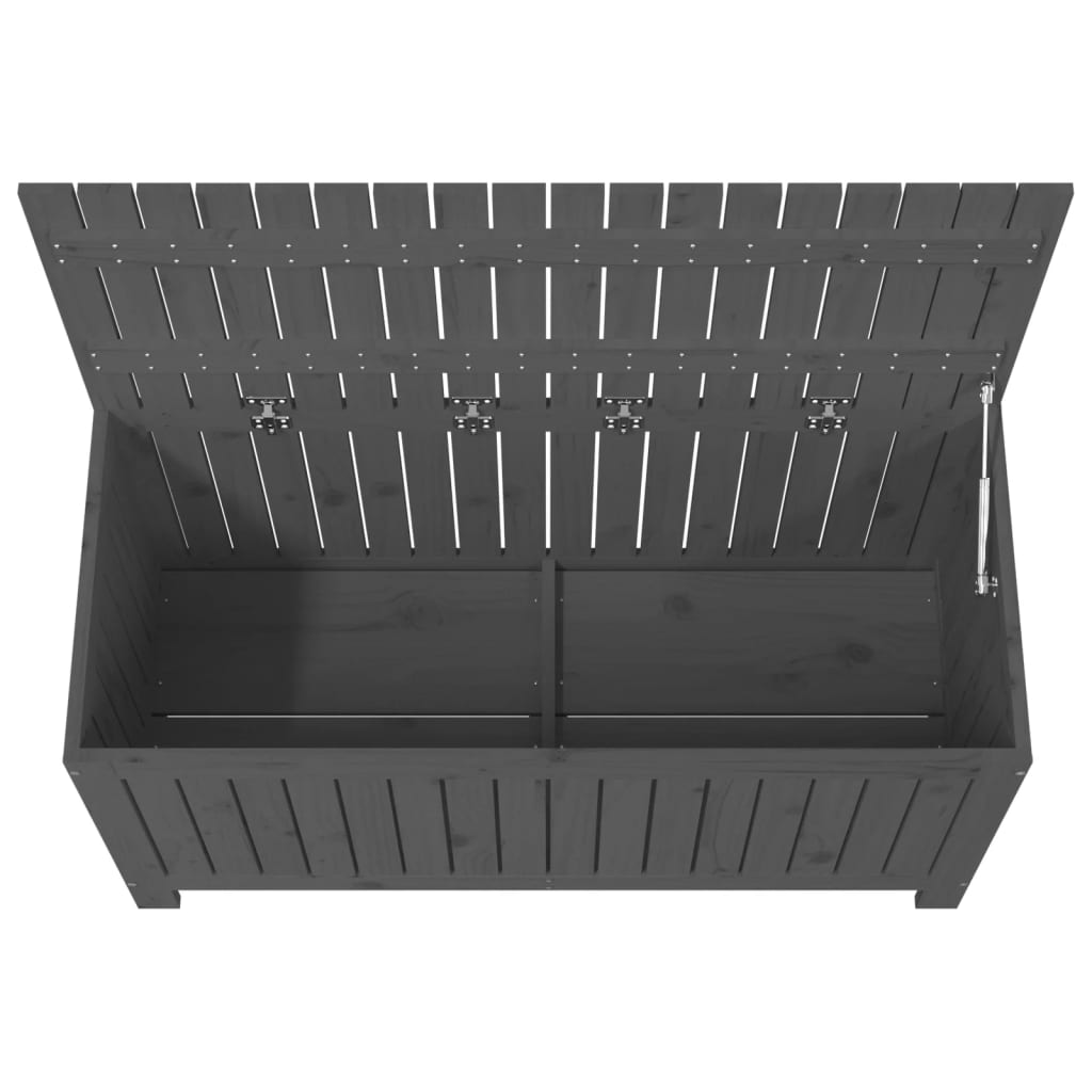 Gartentruhe Grau 76x42,5x54 cm Massivholz Kiefer