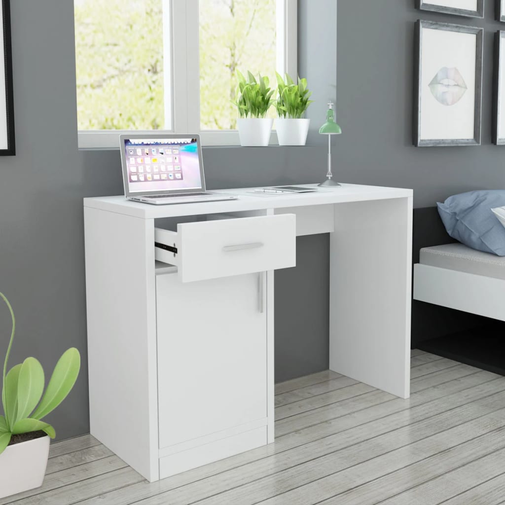Schreibtisch mit Schublade und Schrank Eiche 100x40x73 cm
