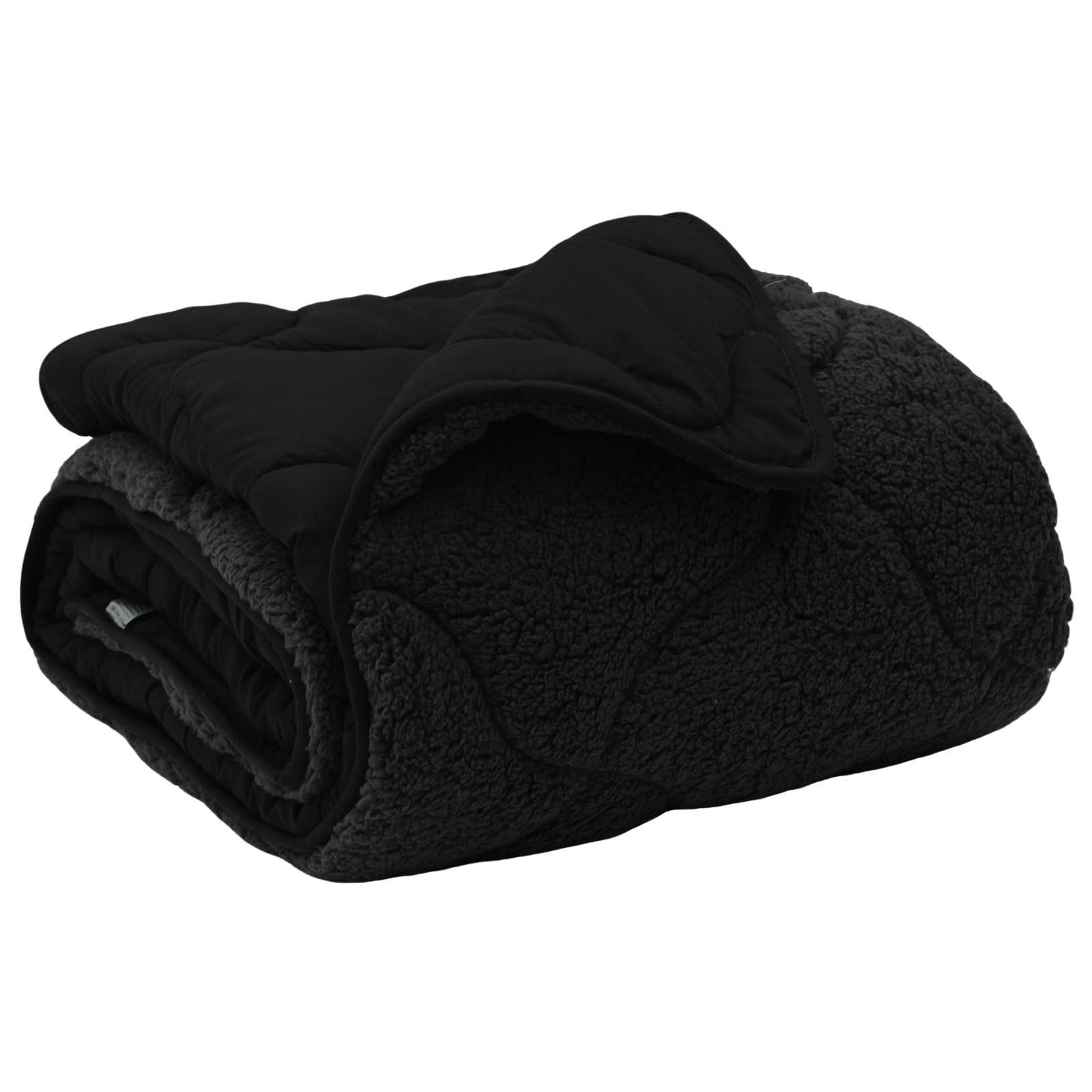 Sommerdecke Anthrazit 135 x 200 cm Mikrofaser und Teddy-Fleece