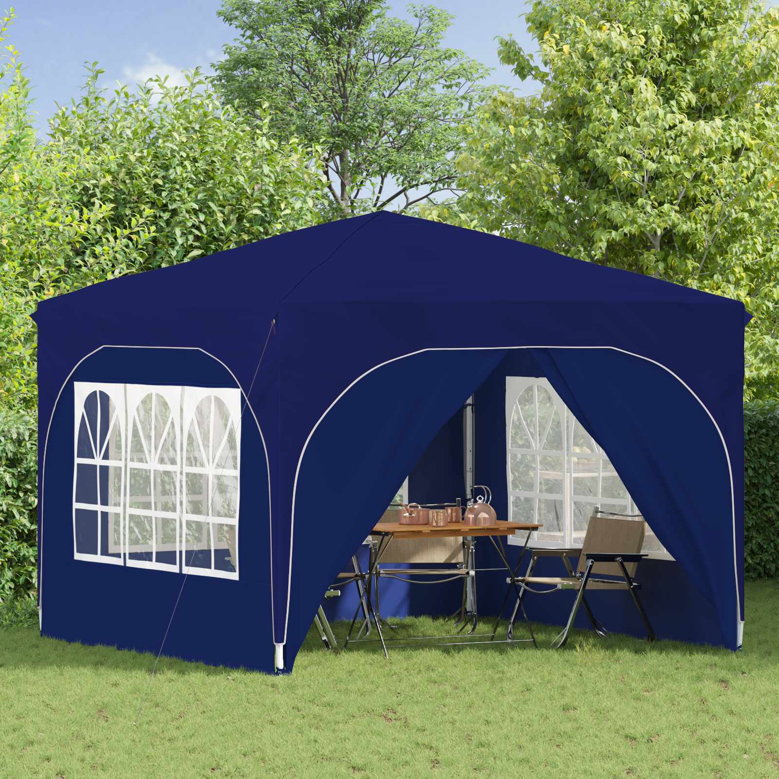 Pop-up Partyzelt 290 x 290 x 245 cm Creme