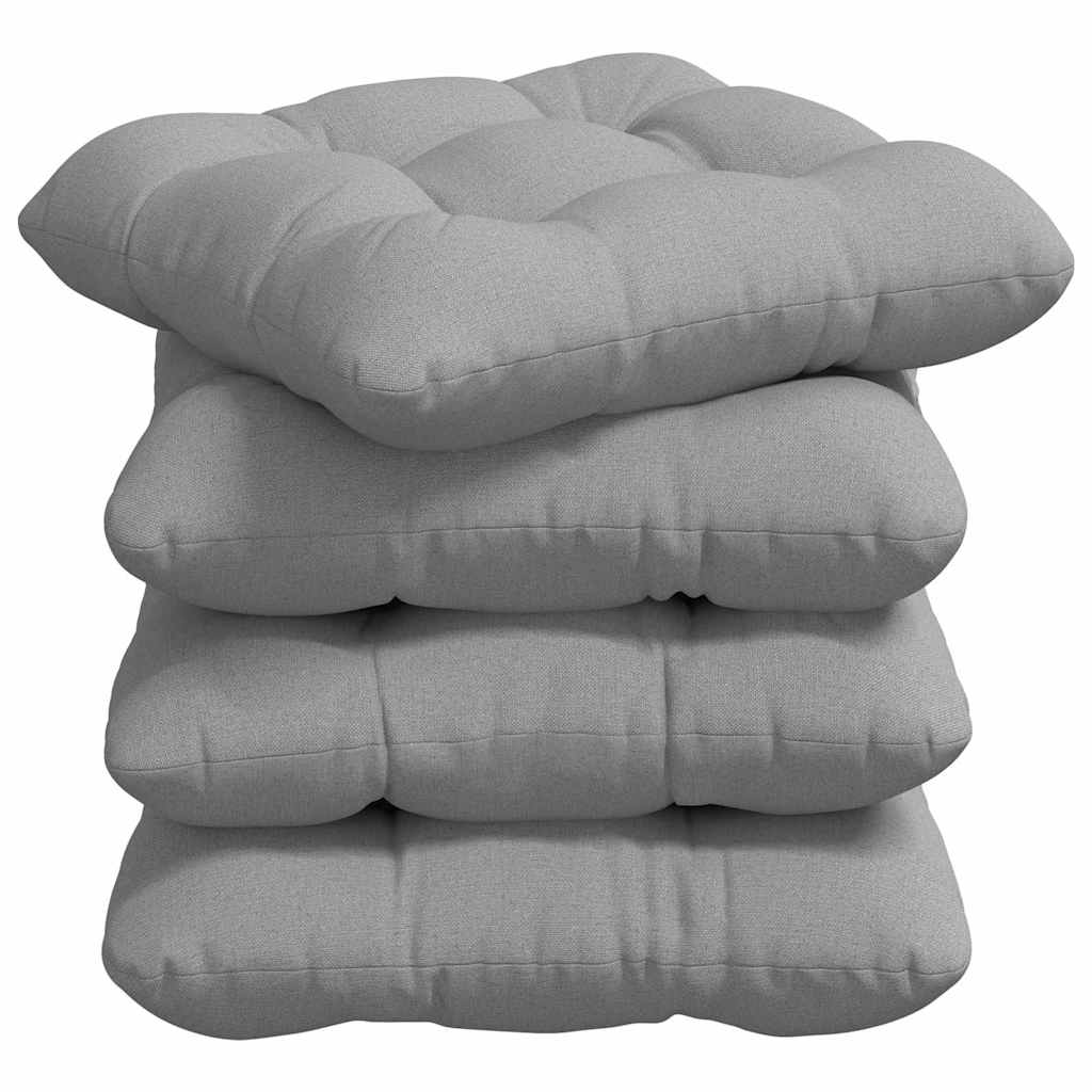 Sitzkissen 4 pcs Hellgrau 40 x 40 x 12 cm Stoff