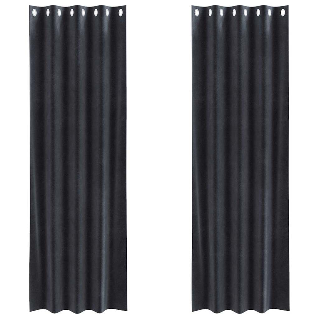 Verdunkelungsvorhänge 2 pcs Schwarz 140 x 140 cm Samt