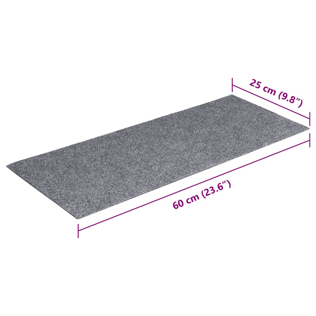 Stufenmatten Selbstklebend 15 Stk. 60x25 cm Hellbraun Rechteckig