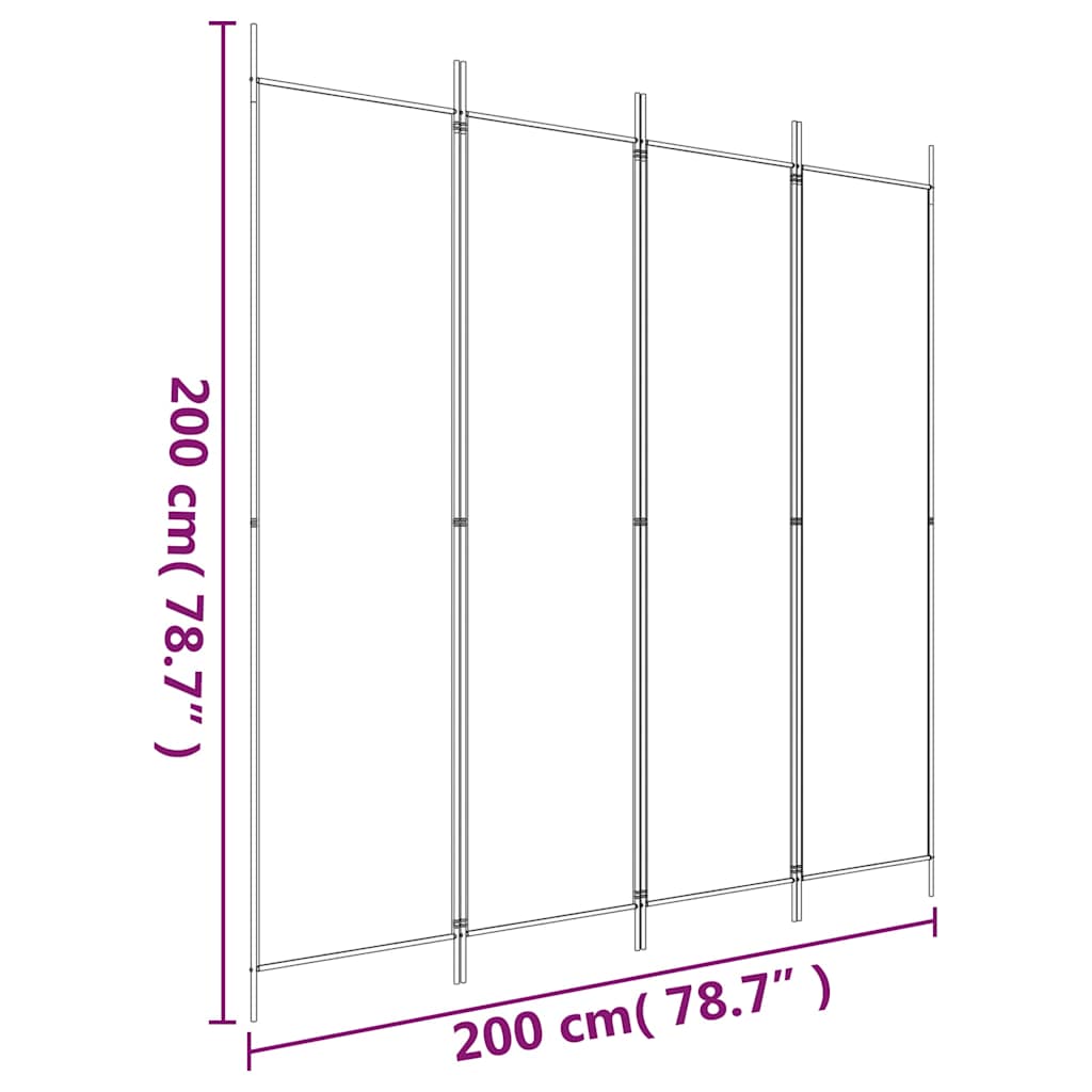 3-tlg. Paravent Schwarz 150x200 cm Stoff