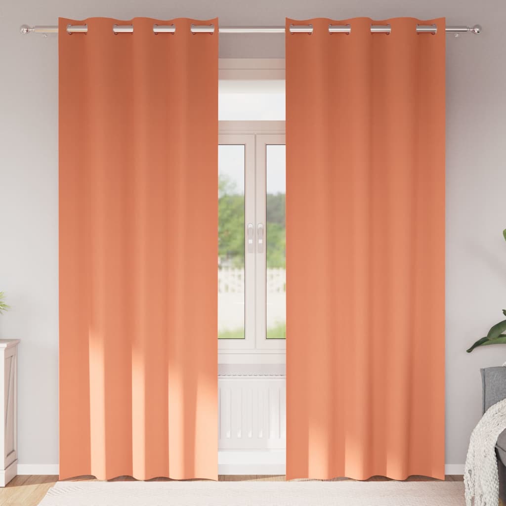 Verdunkelungs-Vorhänge mit Ringen 2 pcs Beige 140 x 140 cm