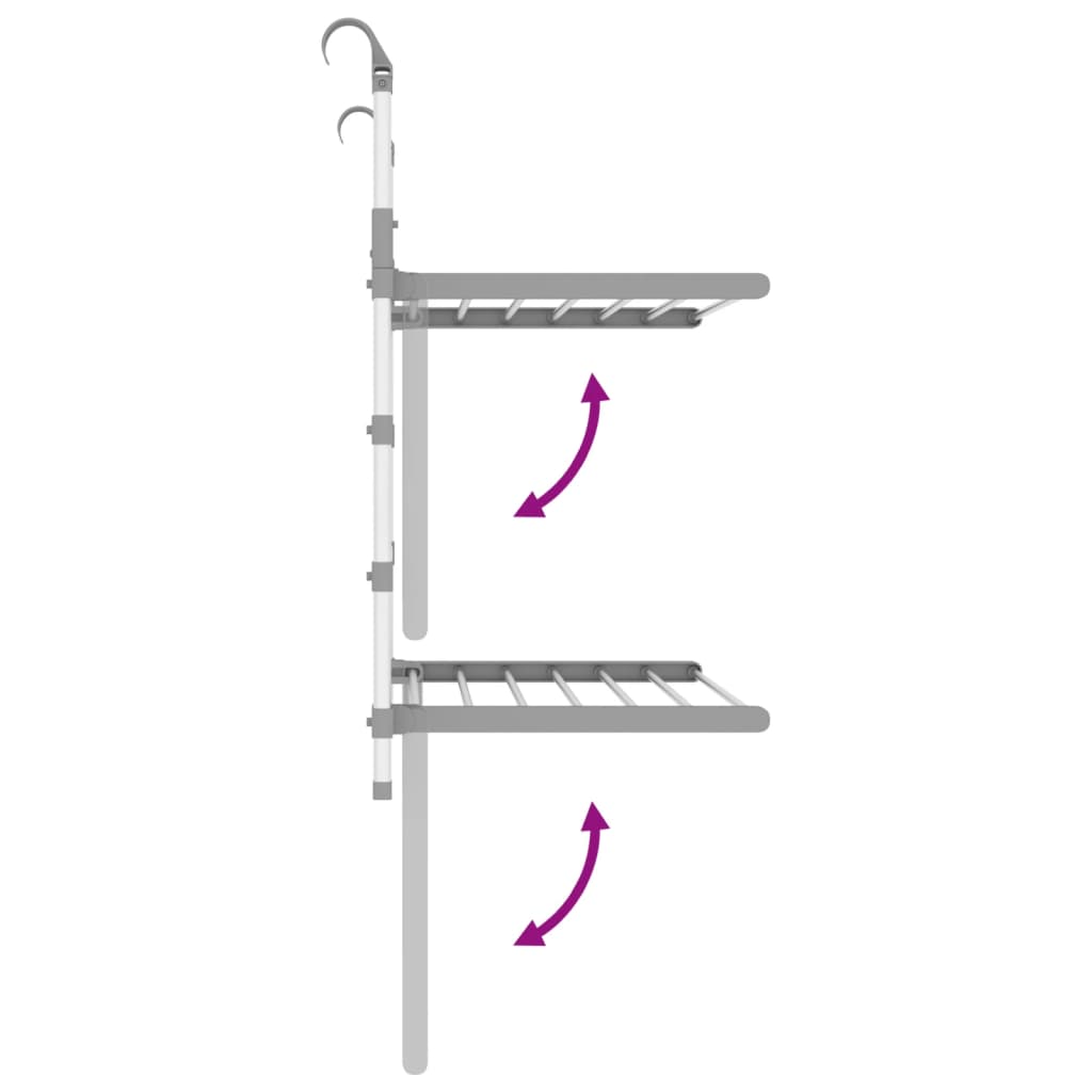 Wäschetrockner für Balkon 89x25x(60-95) cm Aluminium