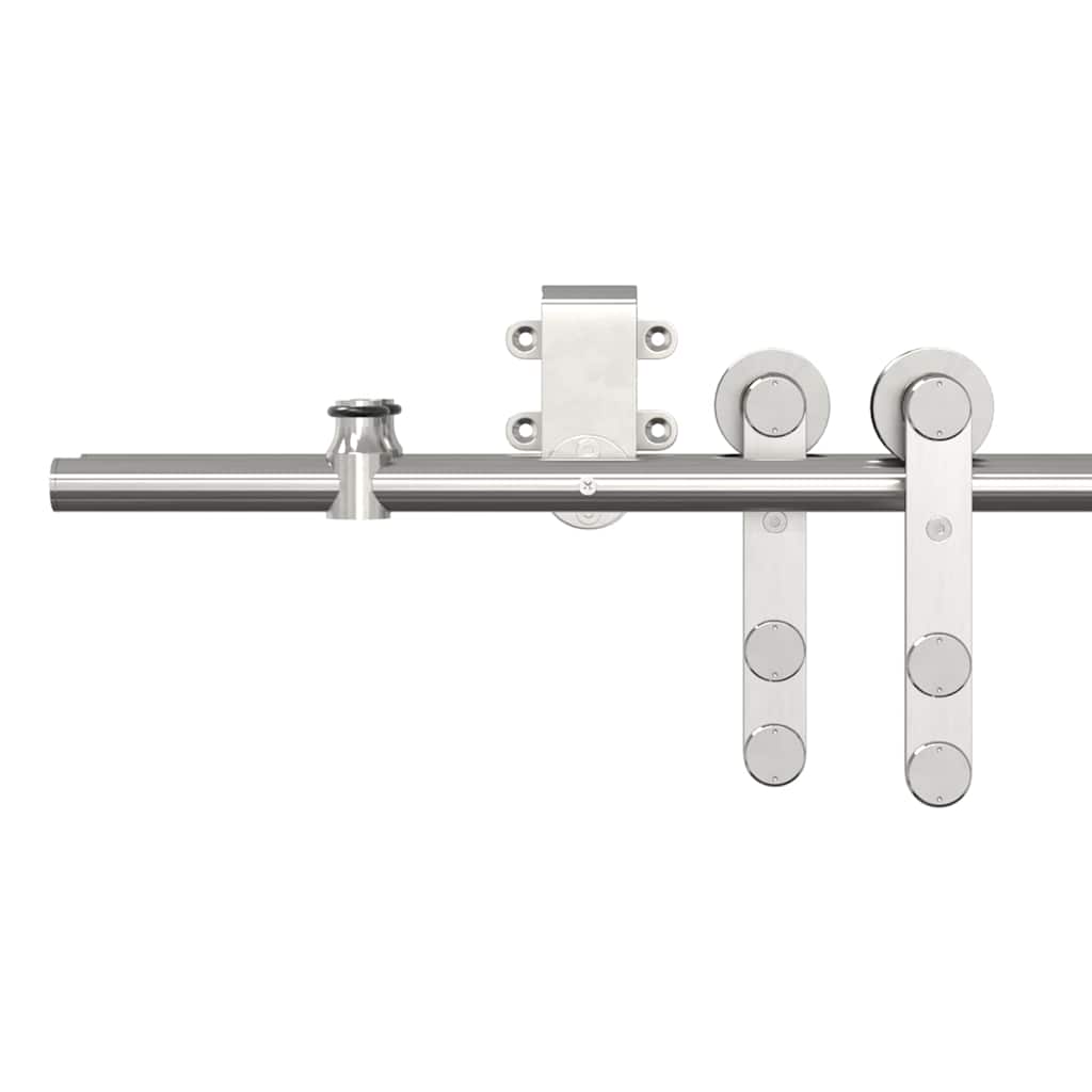 Schiebetür-Beschlagsatz 183 cm Edelstahl Silbern