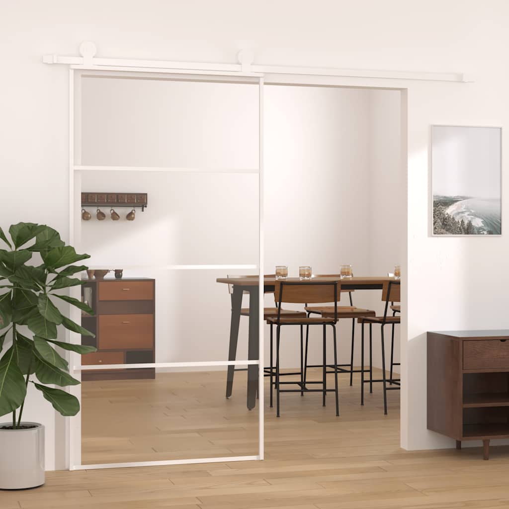 Schiebetür Aluminium und ESG Glas 90x205 cm Schwarz