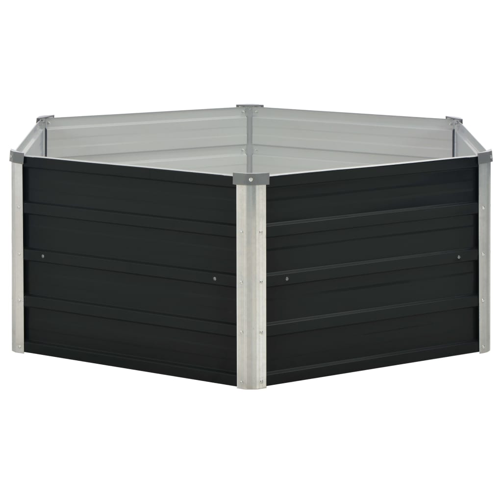 Garten-Hochbeet 129x45 cm Verzinkter Stahl Silber