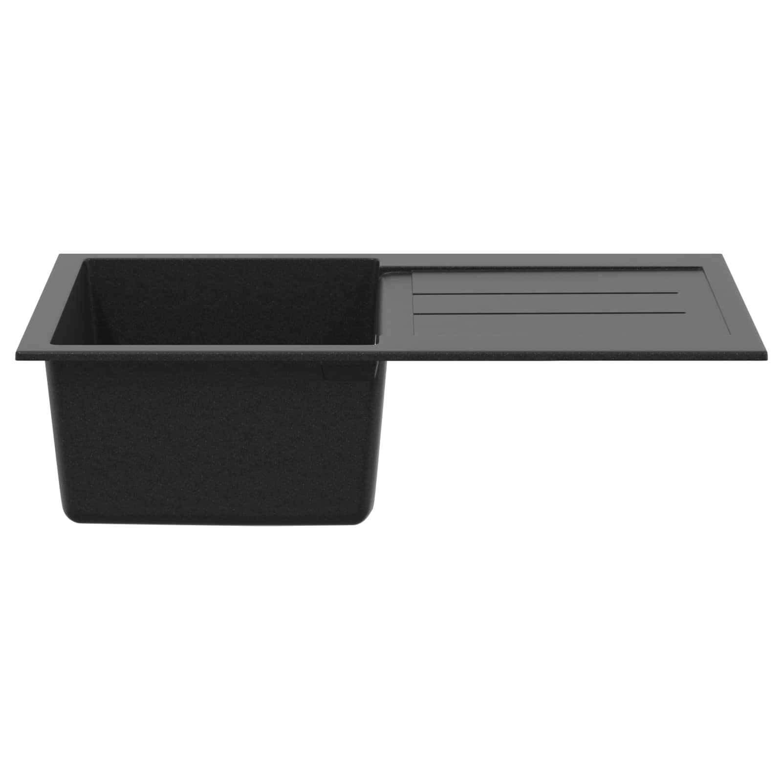 Granitspüle Einzelbecken Schwarz