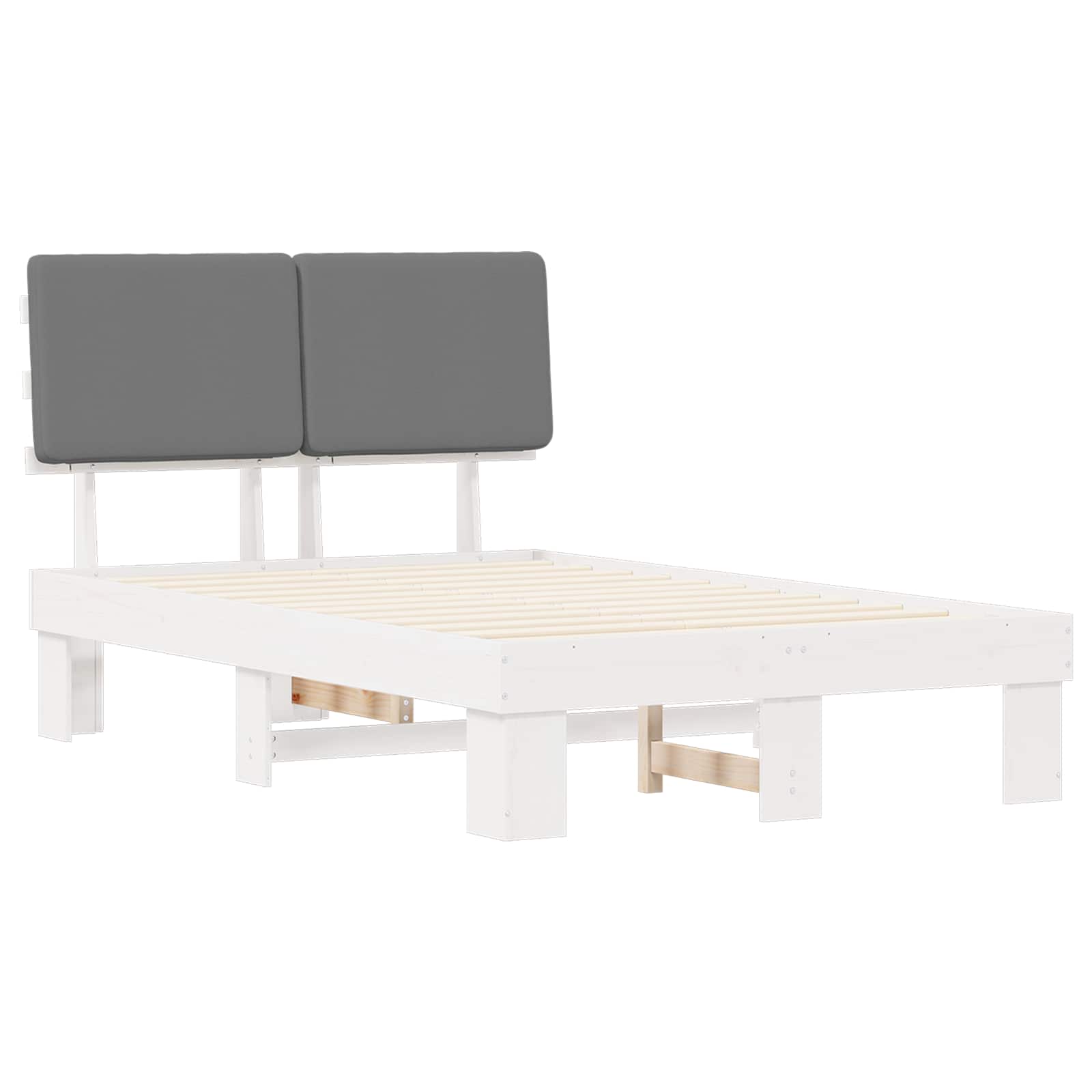 Bettgestell mit gepolstertem Kopfteil Hellgrau 200 x 200 cm