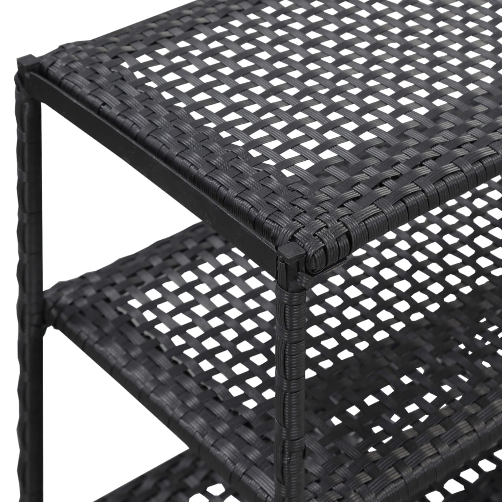 Schuhregal Schwarz 50 x 30 x 120 cm Poly Rattan
