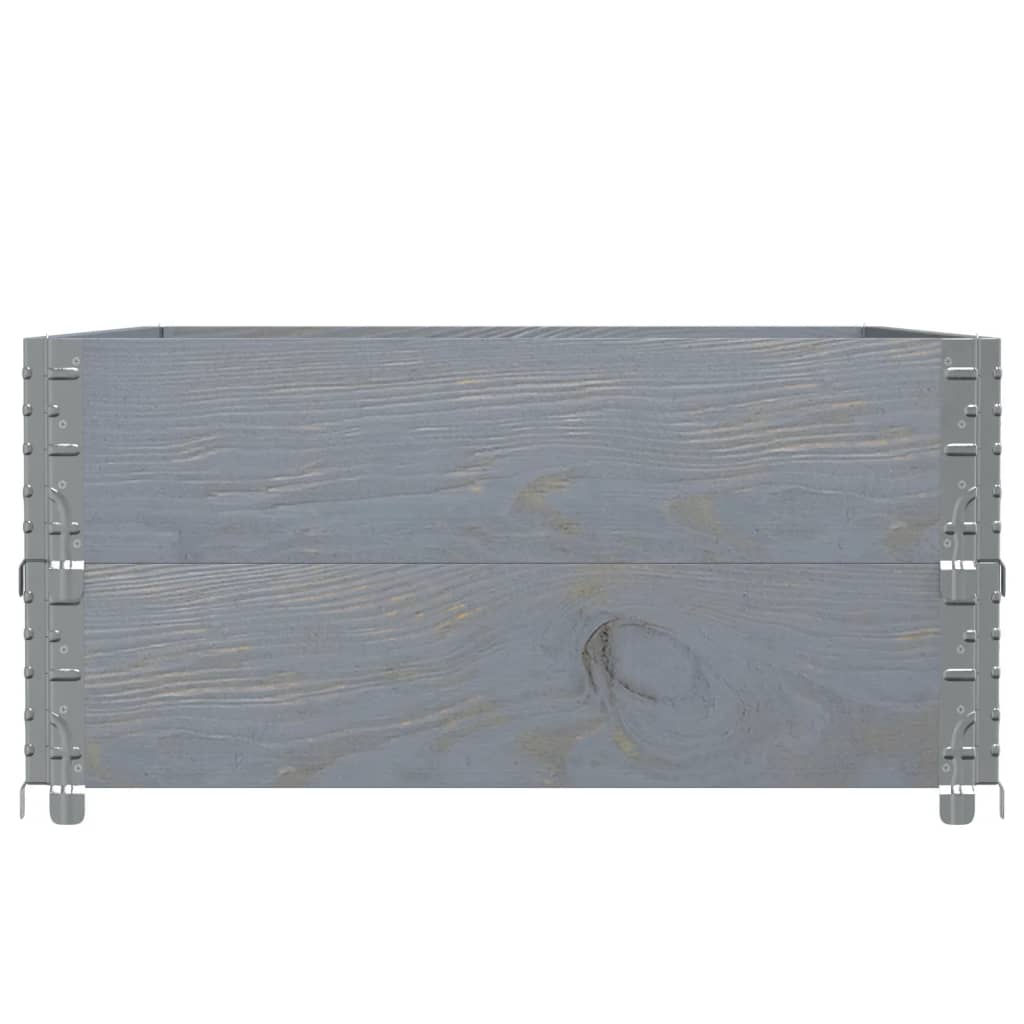 Paletten-Aufsatzrahmen Schwarz 80x60 cm Massivholz Kiefer