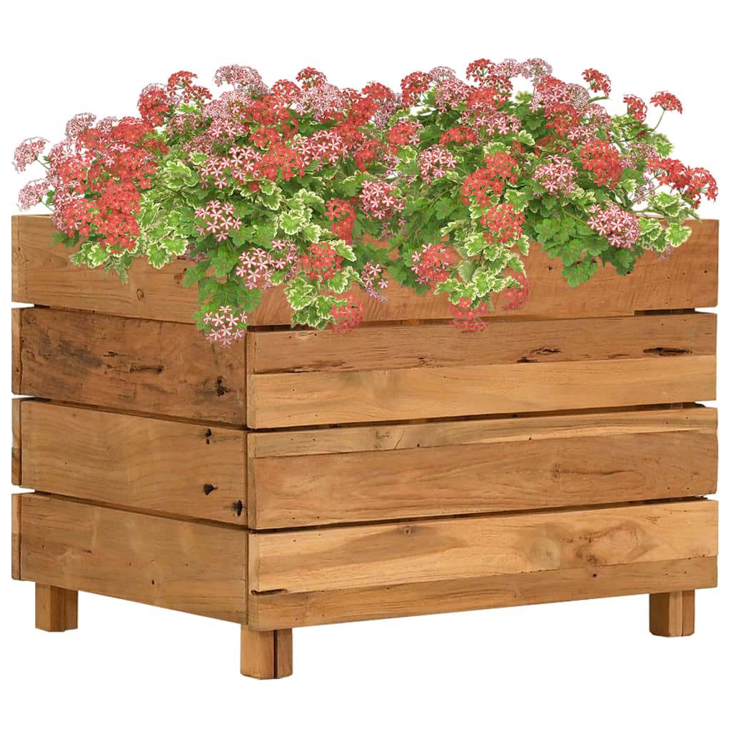 Hochbeet 100x40x72 cm Teak Altholz und Stahl