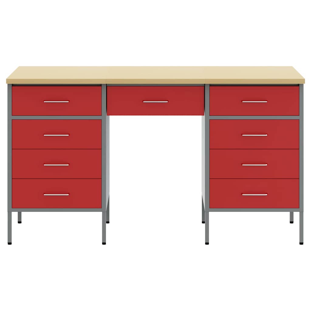 Werkbank mit Schubladen 2 pcs Rot und Grau 100 x 55 x 85 cm