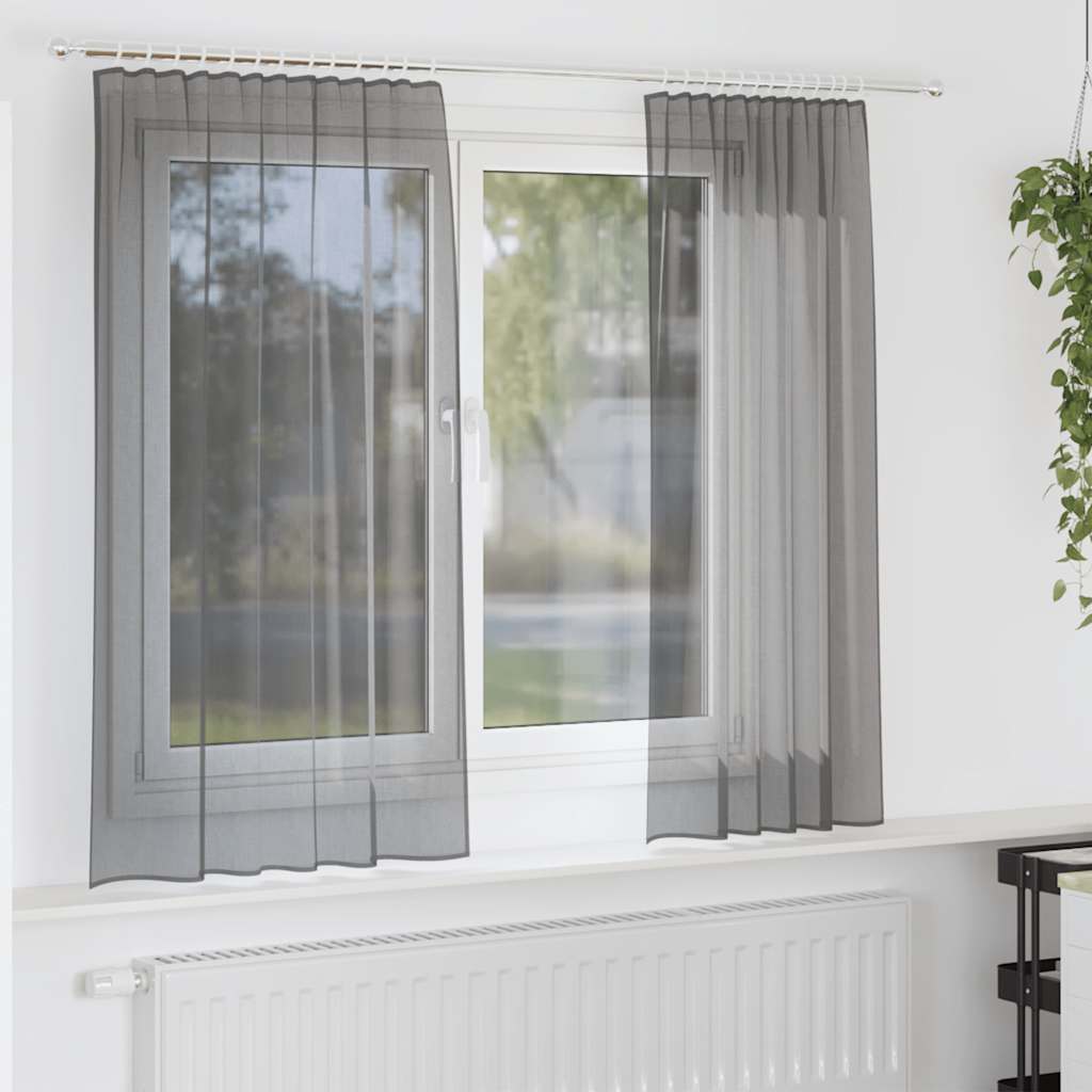 Voile Vorhänge mit Ösen 2 Stk. Apfelgrün 140x140 cm