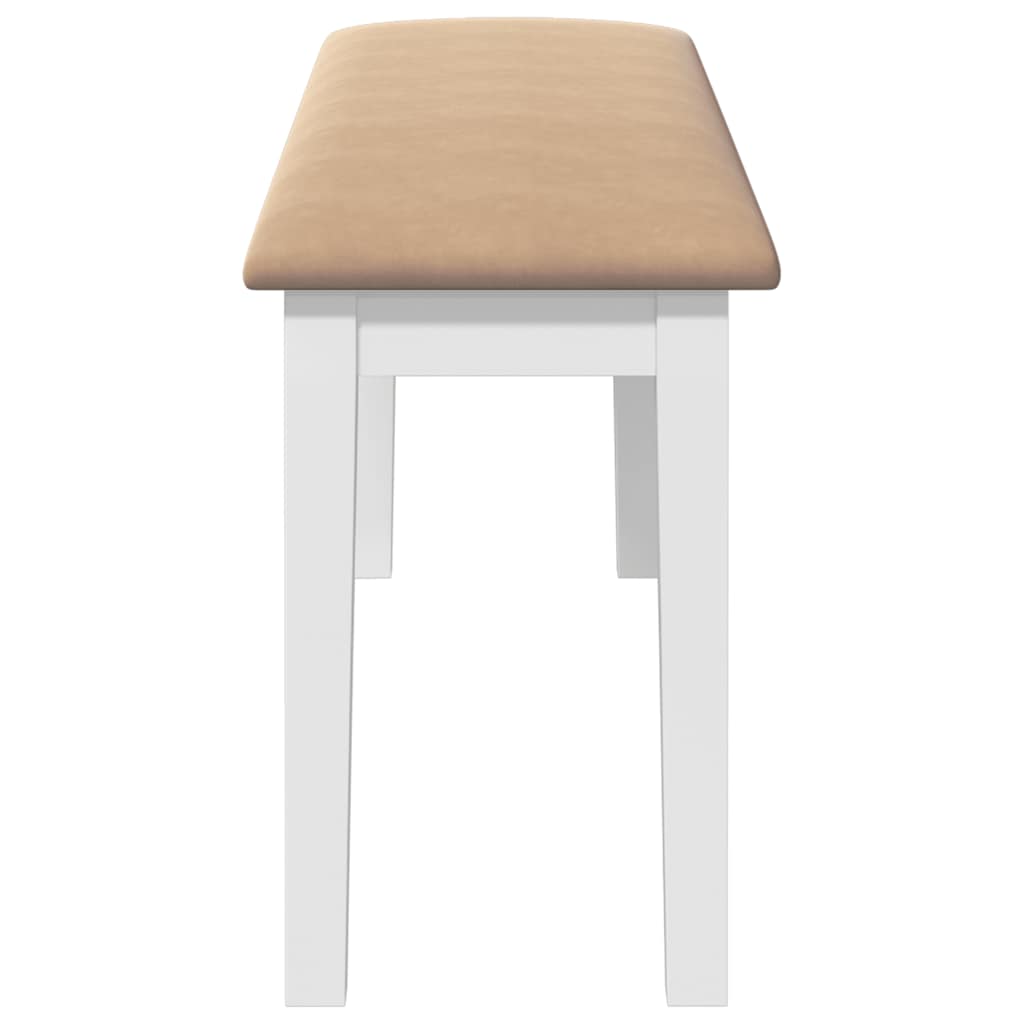 Bank 110 cm Braun Massivholz Gummibaum