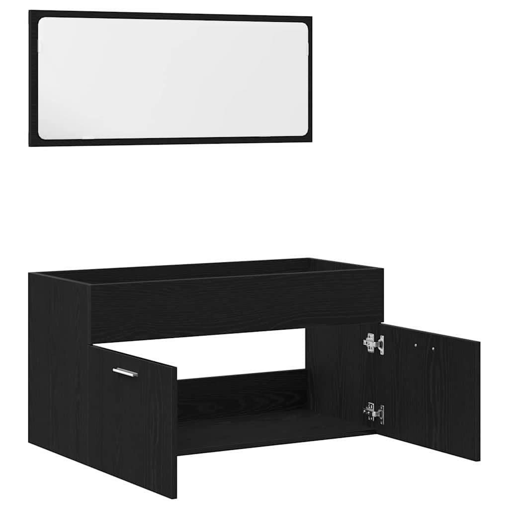 2-tlg. Badmöbel-Set Weiß Holzwerkstoff