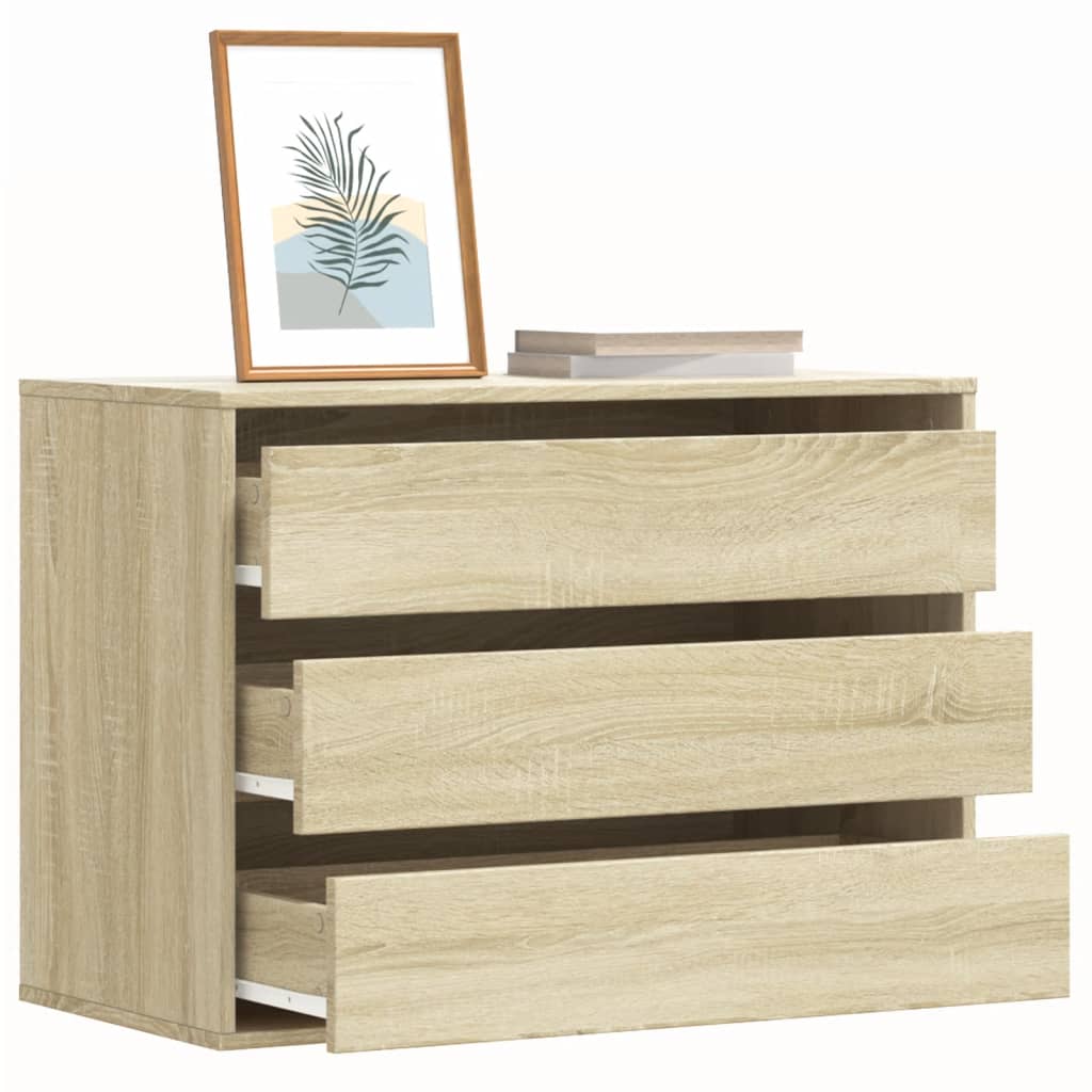 Schubladenschrank Schwarz Eichen-Optik 41 x 40 x 58 cm