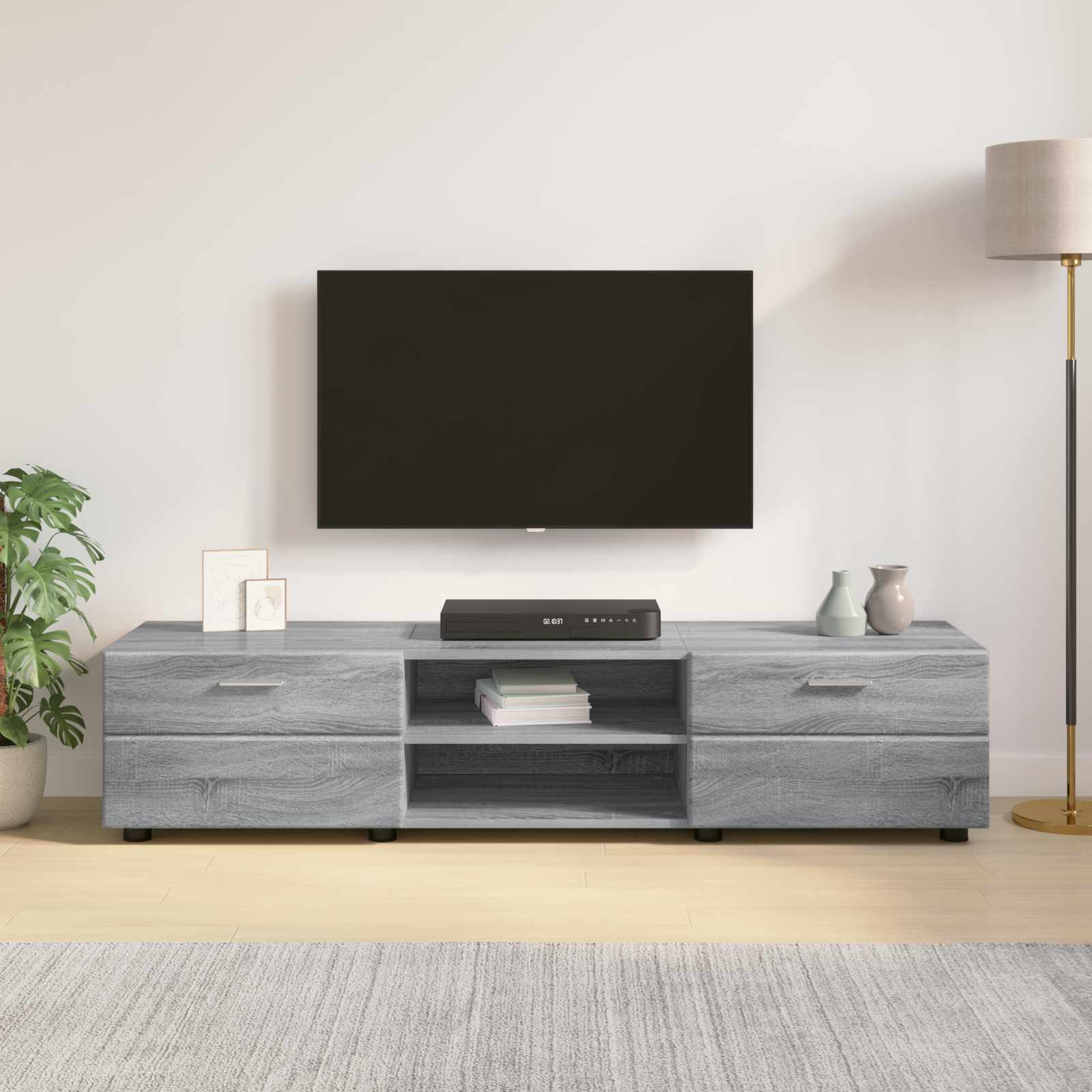 Highboard mit Regal FLORIN Weiß 60 x 35 x 182 cm Holzwerkstoff