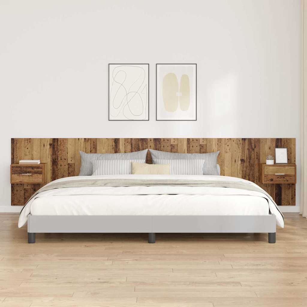 Kopfteil mit Nachttischen Weiß Holzwerkstoff