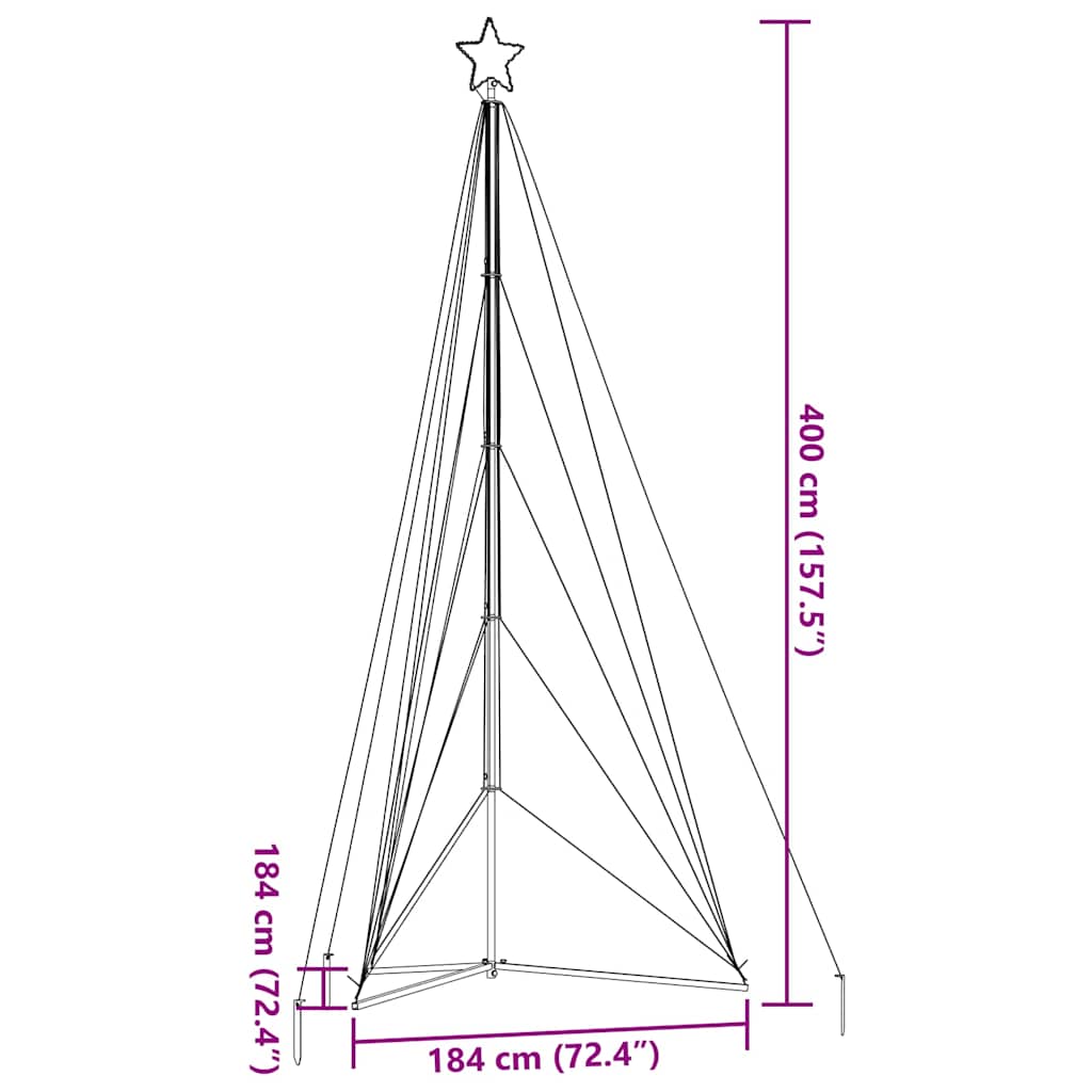 LED Weihnachtsbaum 363 LEDs Warmweiß 182 cm