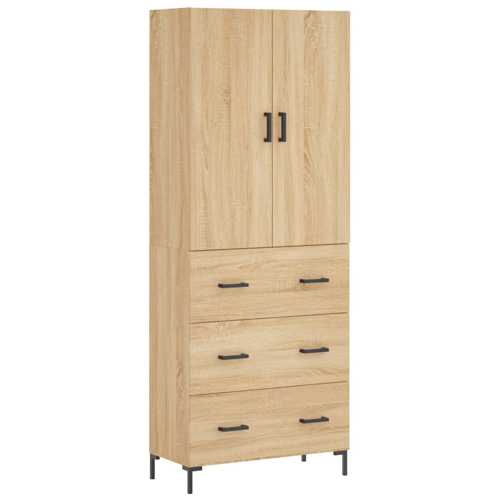 Highboard Betongrau 69,5x34x180 cm Holzwerkstoff