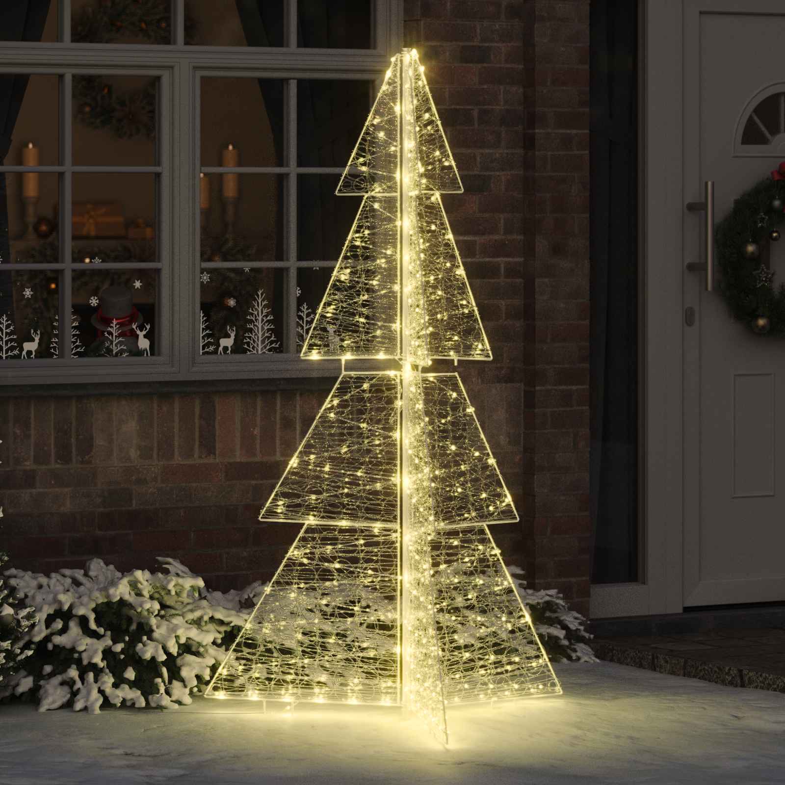 Weihnachtsbaum mit 100 LEDs Warmes Weiß 120 cm Acryl
