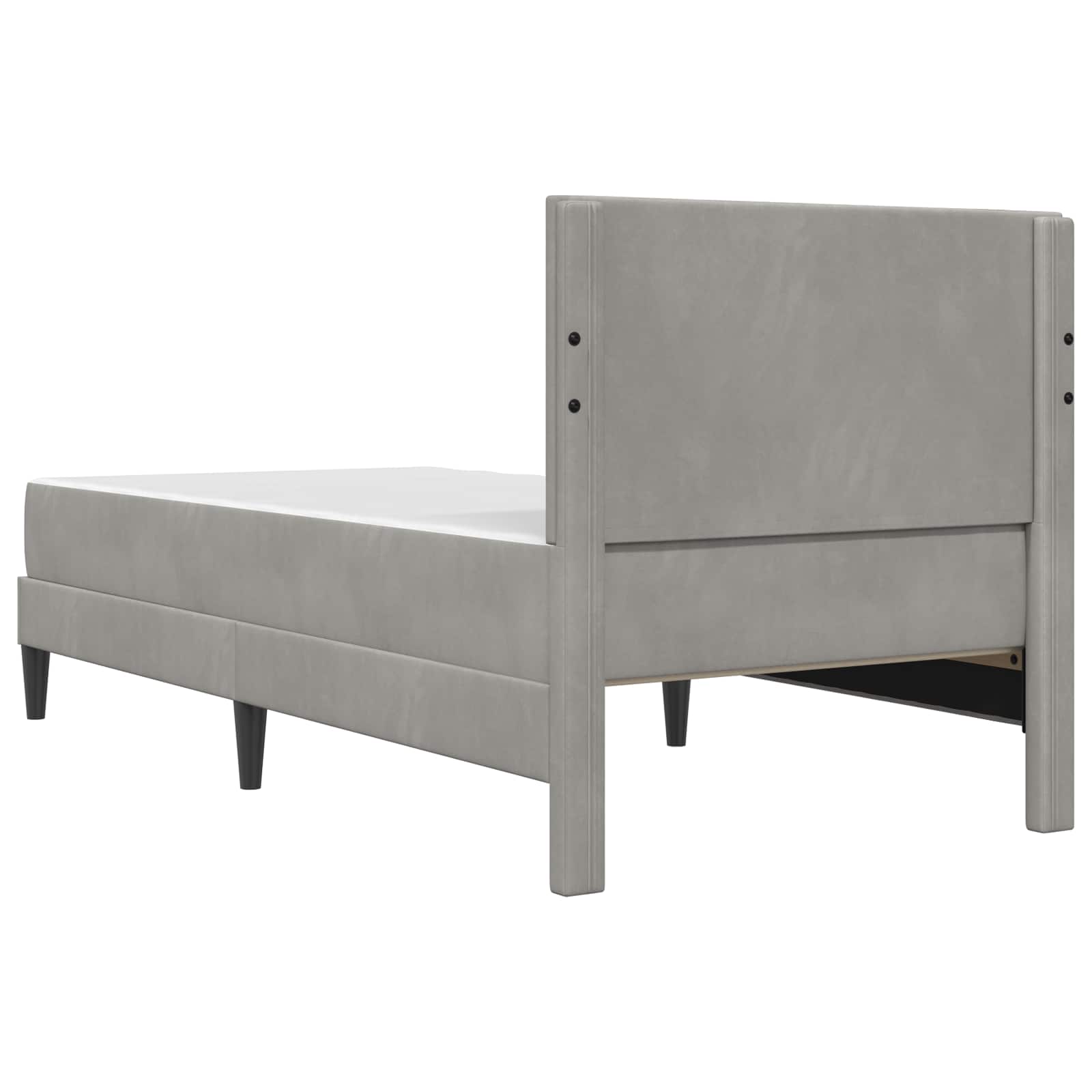 Bettgestell mit Matratze mit Kopfteil Hellgrau 80 x 200 cm Samt