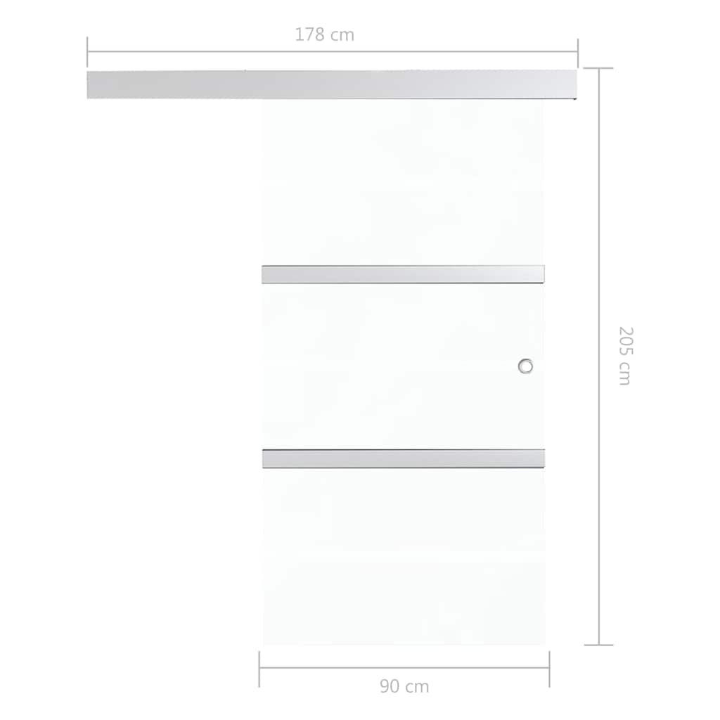 Schiebetür ESG-Glas und Aluminium 76x212 cm Silbern