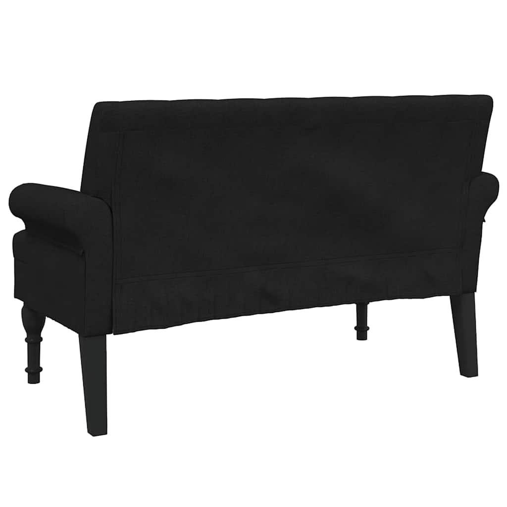 Bank mit Rückenlehne Dunkelgrau 120 x 62 x 75,5 cm Stoff