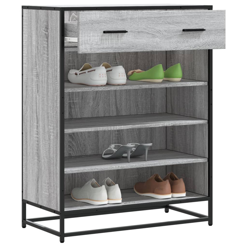 Schuhschrank Schwarz 75x38x97,5 cm Holzwerkstoff Metall