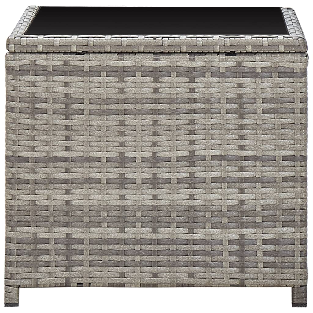 Beistelltisch mit Holzplatte Grau Poly Rattan & Akazienholz