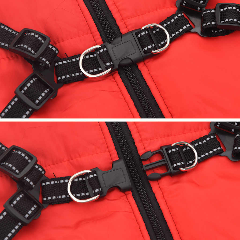 Hundemantel mit Geschirr Wasserdicht Reflektierend Lila L48