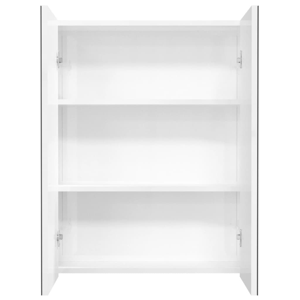 Bad-Spiegelschrank 60x15x75 cm MDF Glänzendes Schwarz