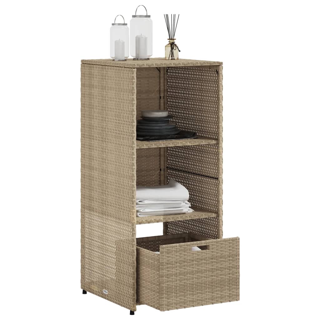 Gartenschrank Schwarz 50x55x115 cm Poly Rattan
