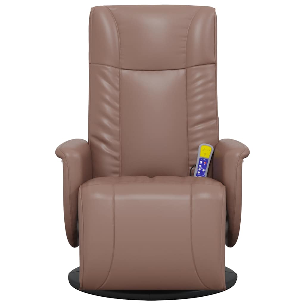 Massagesessel mit Fußteil Creme Kunstleder